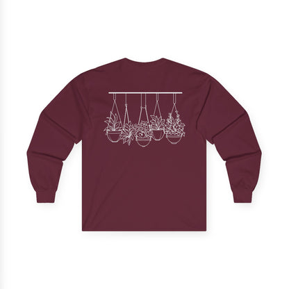 Hangin' With My Buds // Unisex Ultra Cotton Long Sleeve Tee - 'Happy Plants' Botanical Design