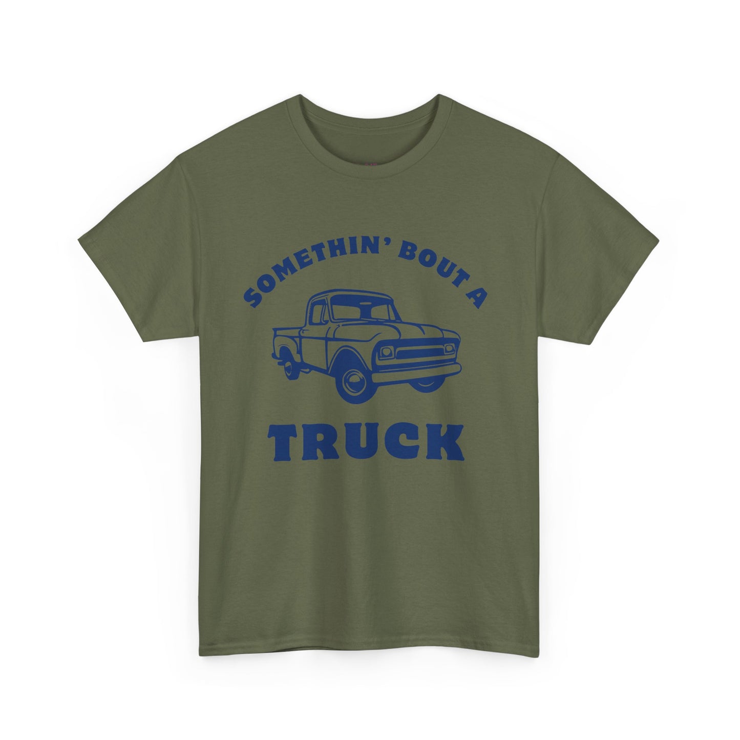 Somethin' Bout a Truck - Navy Pickup // Unisex Heavy Cotton Tee - Perfect for Truck Lovers
