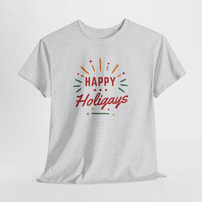 Happy Holigays Simple Unisex Heavy Cotton Tee