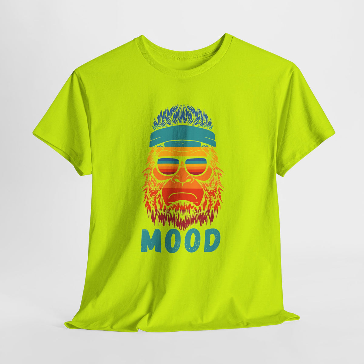 Bigfoot Mood // Retro Mood Unisex Heavy Cotton Tee - Colorful Graphic T-Shirt