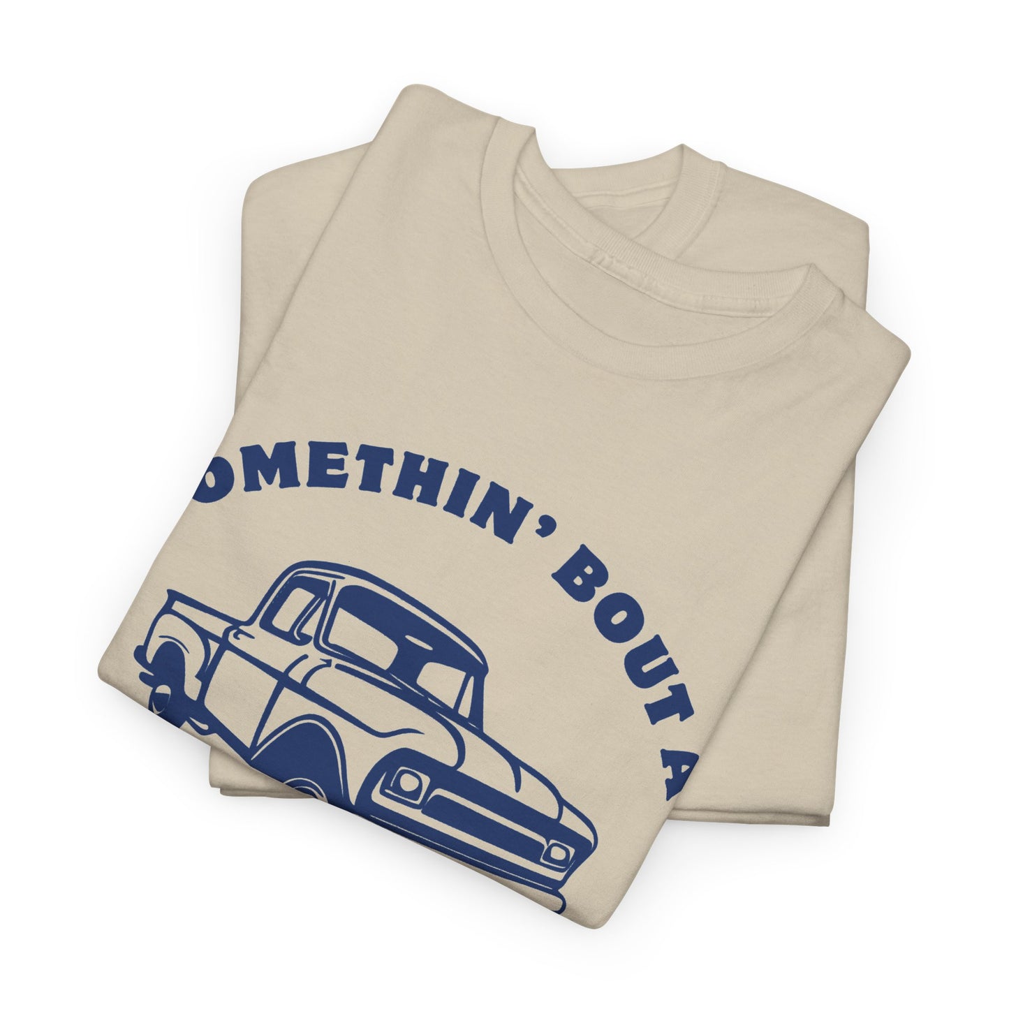 Somethin' Bout a Truck - Navy Pickup // Unisex Heavy Cotton Tee - Perfect for Truck Lovers