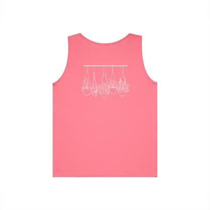 Hangin' With My Buds // Happy Plant Lover Unisex Heavy Cotton Tank Top - Perfect for Gardening Enthusiasts