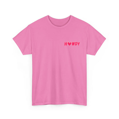 H<3WDY Pocket Placement // Fun Howdy Graphic Unisex Heavy Cotton Tee