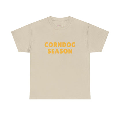 Funny Corndog Season // Unisex Heavy Cotton Tee | Perfect for Food Lovers and Festivals