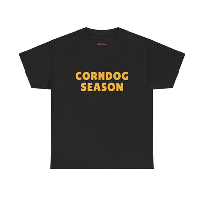 Funny Corndog Season // Unisex Heavy Cotton Tee | Perfect for Food Lovers and Festivals