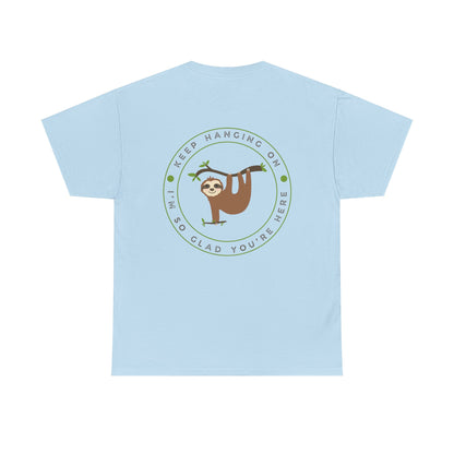 Keep Hangin' On - Sloth // Unisex Heavy Cotton Tee - Motivational