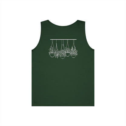 Hangin' With My Buds // Happy Plant Lover Unisex Heavy Cotton Tank Top - Perfect for Gardening Enthusiasts