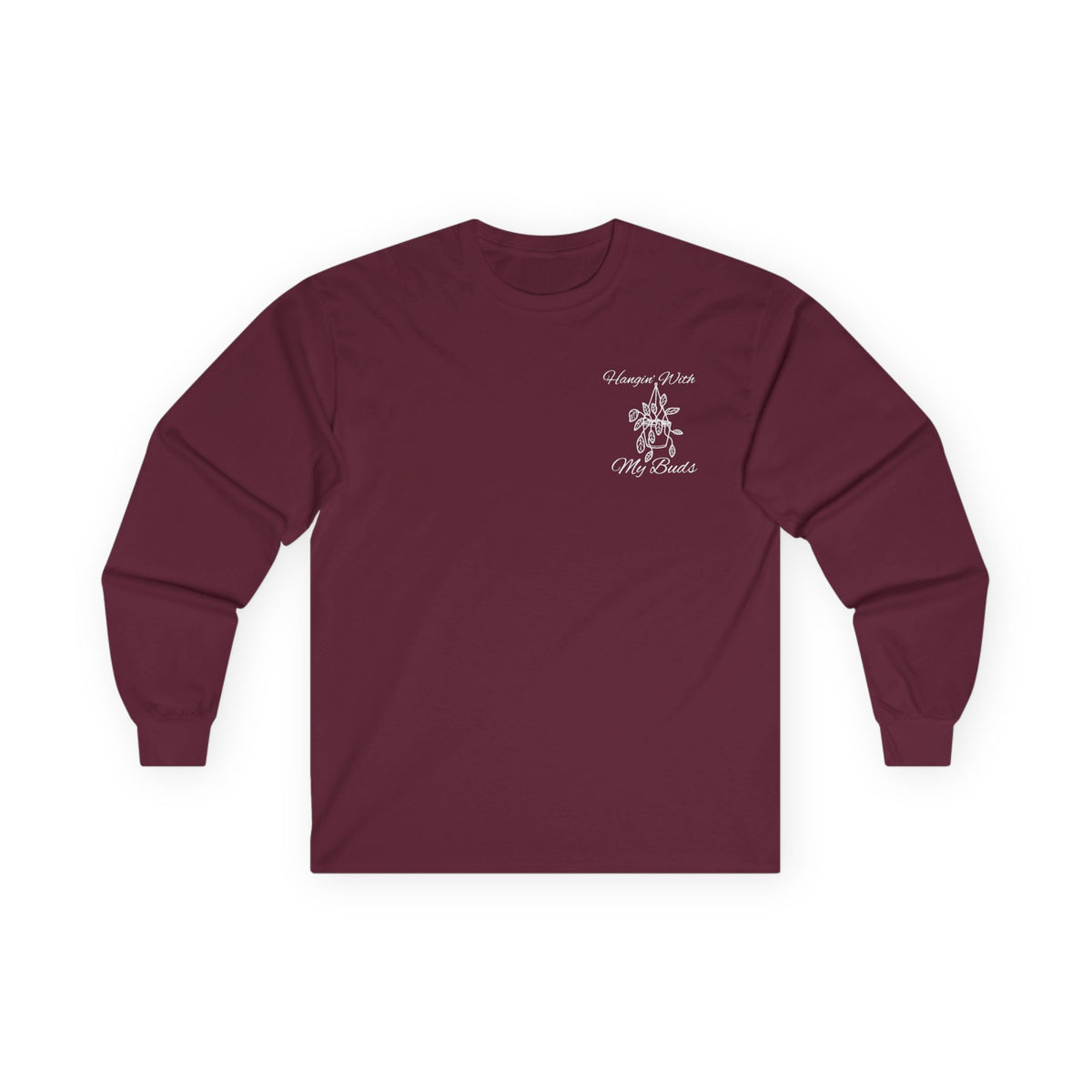 Hangin' With My Buds // Unisex Ultra Cotton Long Sleeve Tee - 'Happy Plants' Botanical Design
