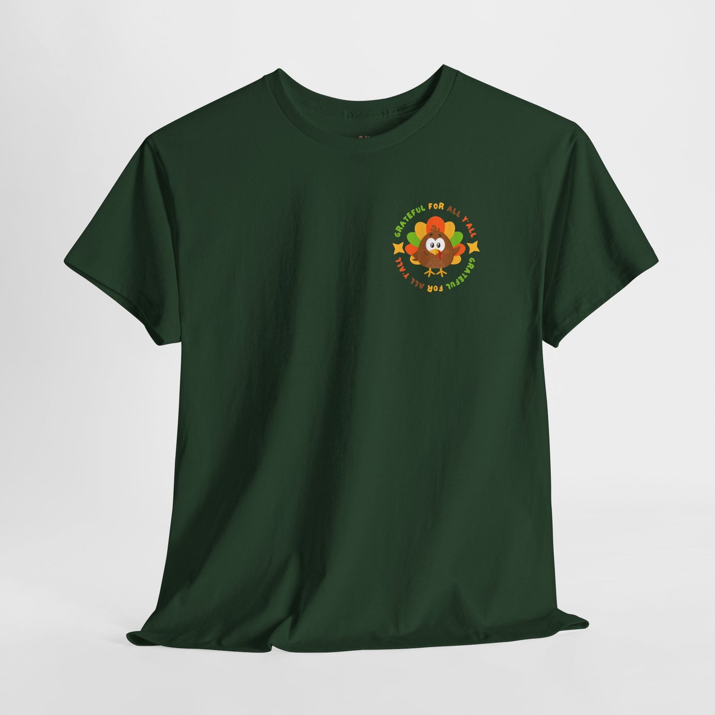 Grateful for All Y'all with Turkey // Pocket Placement // Unisex Jersey Short Sleeve Tee