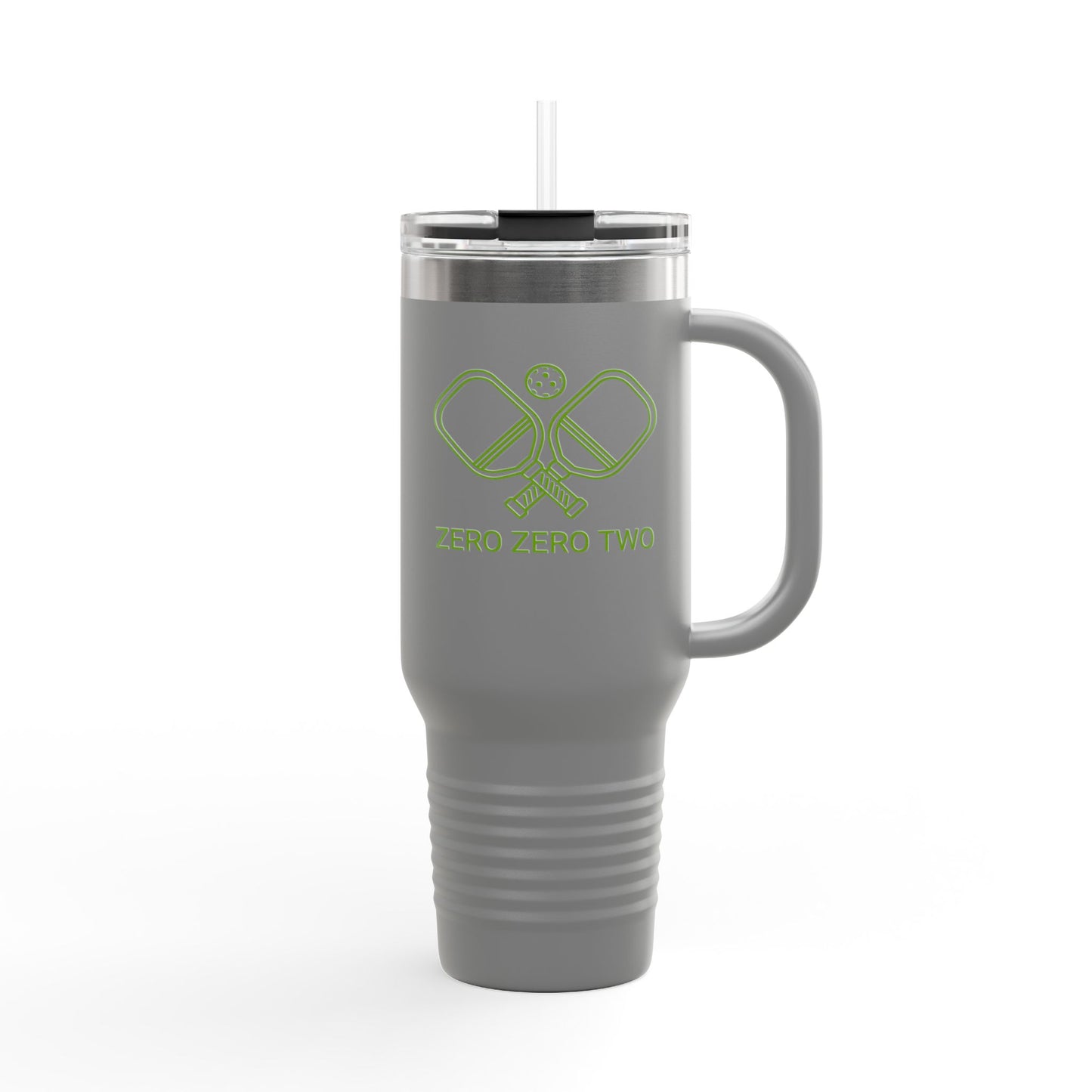Zero Zero Two // Insulated Travel Mug, 40oz - Blue Text
