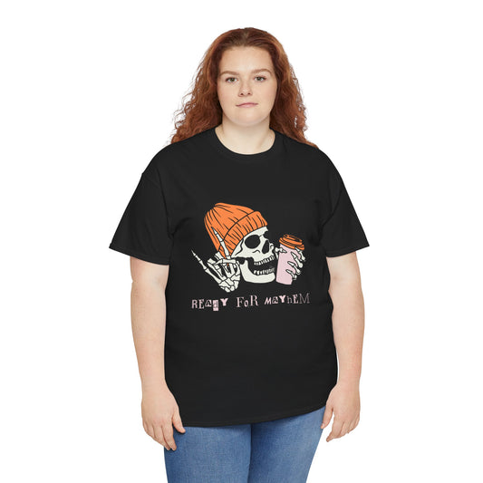 Skull Graphic Tee, Unisex Heavy Cotton, Casual Streetwear, Grunge Aesthetic, Halloween Costume, Gift for Him/Her