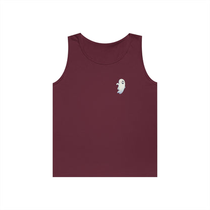 Power Bottom Autumn - White Ghost // Unisex Heavy Cotton Ghost Theme Tank Top - Fall Vibes