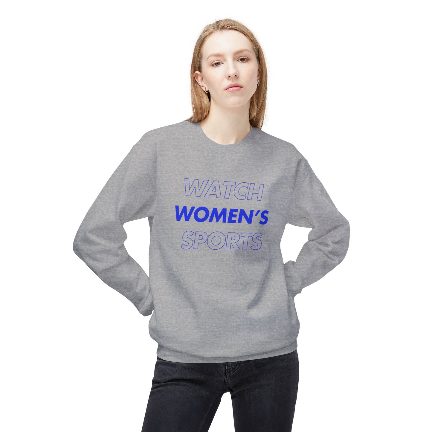 Watch Women's Sports // Unisex Midweight Softstyle Fleece Crewneck Sweatshirt