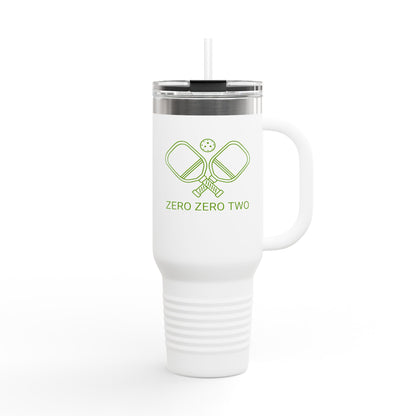Zero Zero Two // Insulated Travel Mug, 40oz - Blue Text