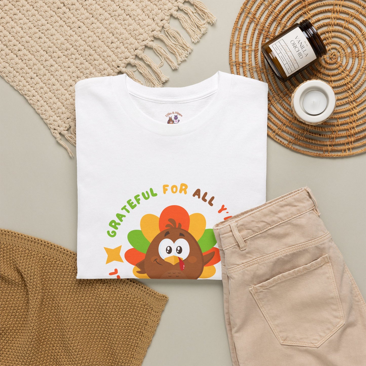 Grateful for All Y'all with Turkey // Unisex Jersey Short Sleeve Tee