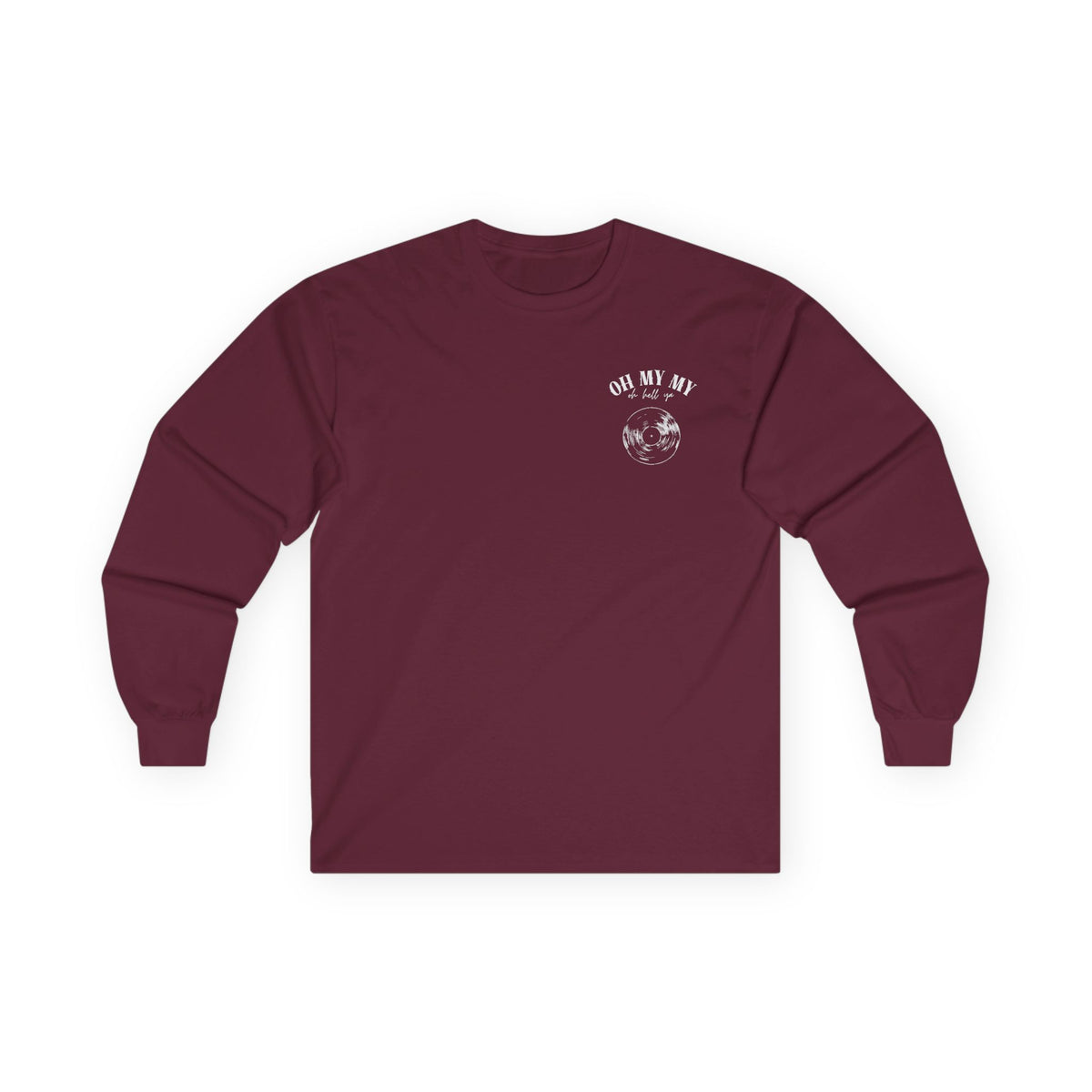Oh My My - Pocket Placement // Unisex Long Sleeve Tee - Retro Vinyl Graphic