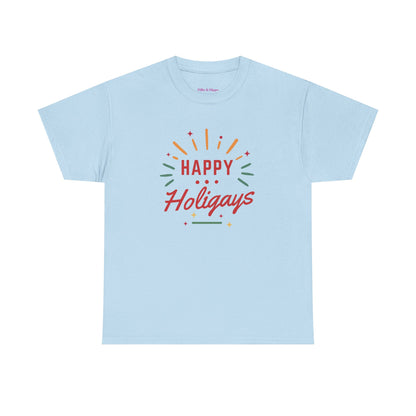 Happy Holigays Simple Unisex Heavy Cotton Tee