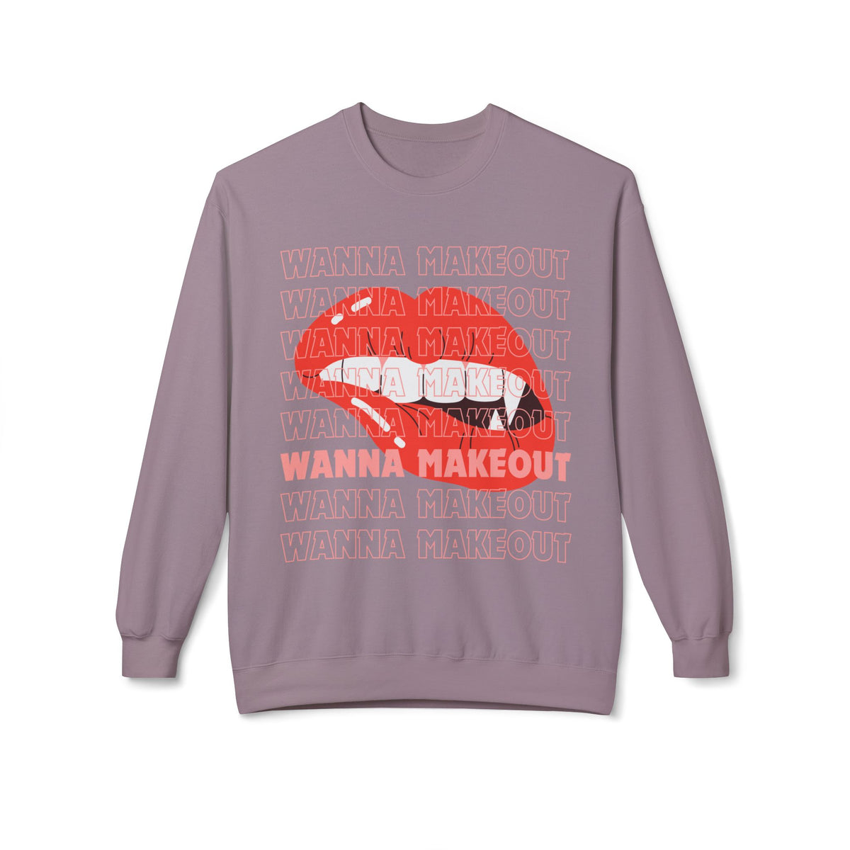 'Wanna Makeout' Graphic Crewneck  Sweatshirt - Trendy Casual Wear, Perfect for Parties, Fun Couples