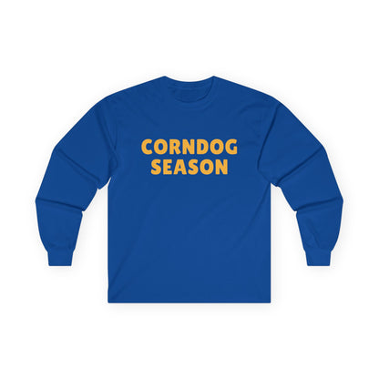Corndog Season // Long Sleeve Tee - Fun Unisex Apparel for Food Lovers