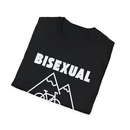 Bisexual (Mountain) Bicyclist  // Unisex Softstyle T-Shirt