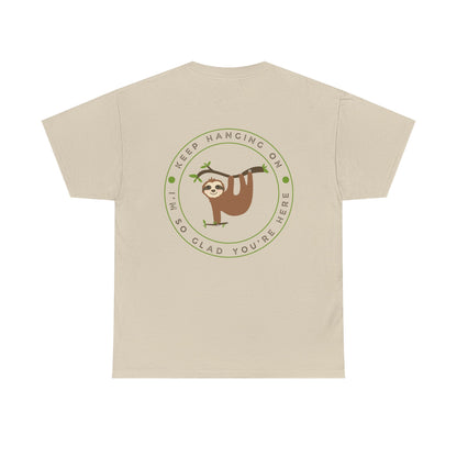 Keep Hangin' On - Sloth // Unisex Heavy Cotton Tee - Motivational