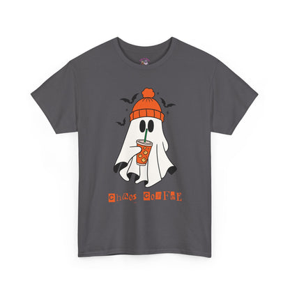 Ghostly Chill Unisex Heavy Cotton Tee, Halloween Shirt, Casual Wear, Fall Fashion, Cute Ghost Tee, Spooky Vibes