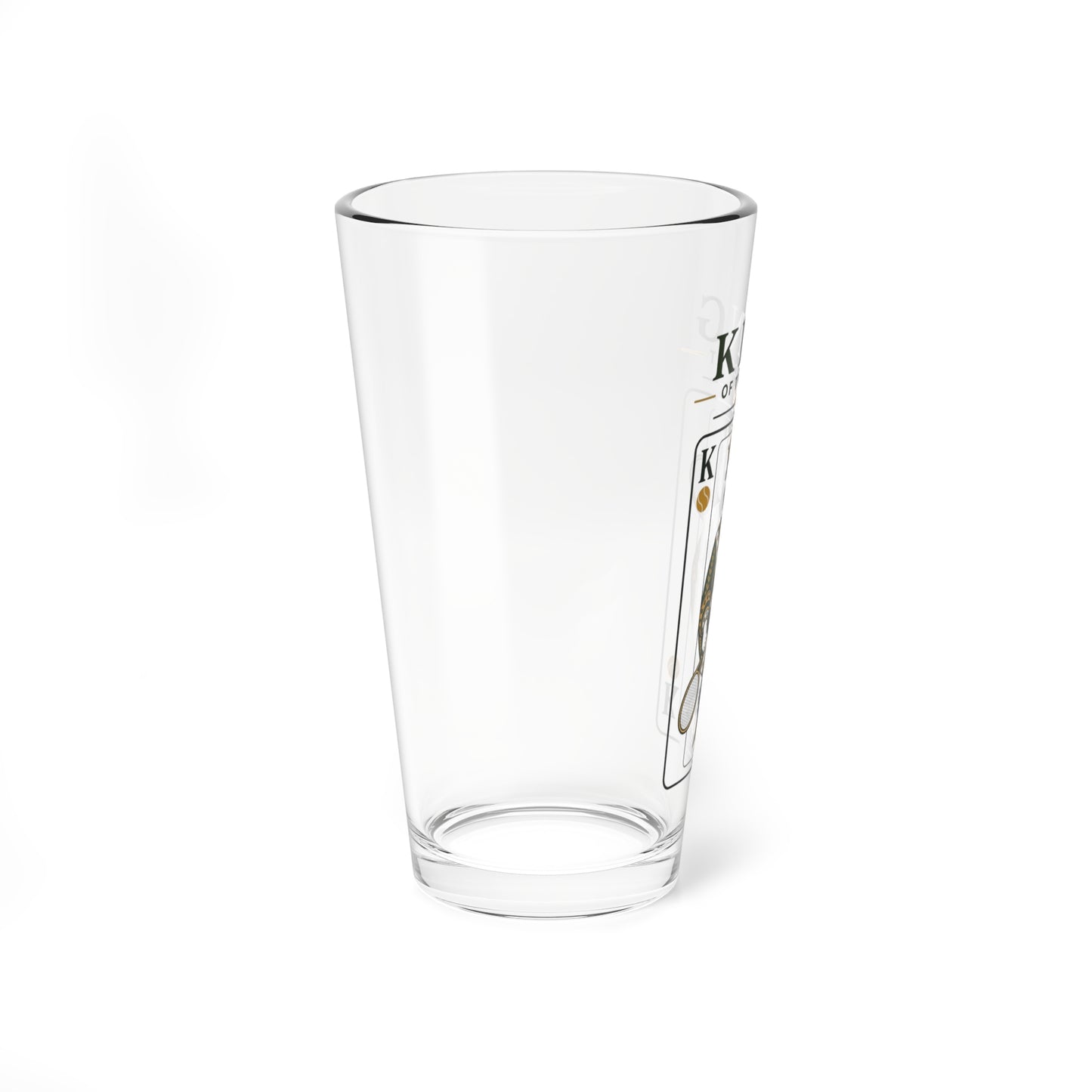 Tennis - King of the Court - Vintage Playing Card - - 16oz Mixing Glass – Cocktail Shaker Glass or Beer Pint