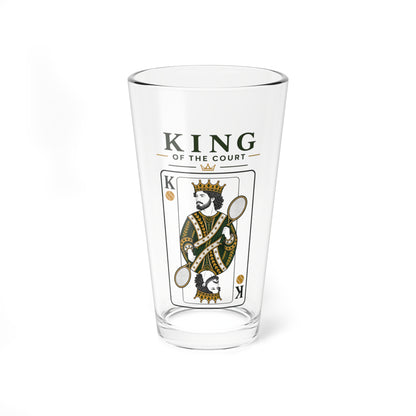 Tennis - King of the Court - Vintage Playing Card - - 16oz Mixing Glass – Cocktail Shaker Glass or Beer Pint
