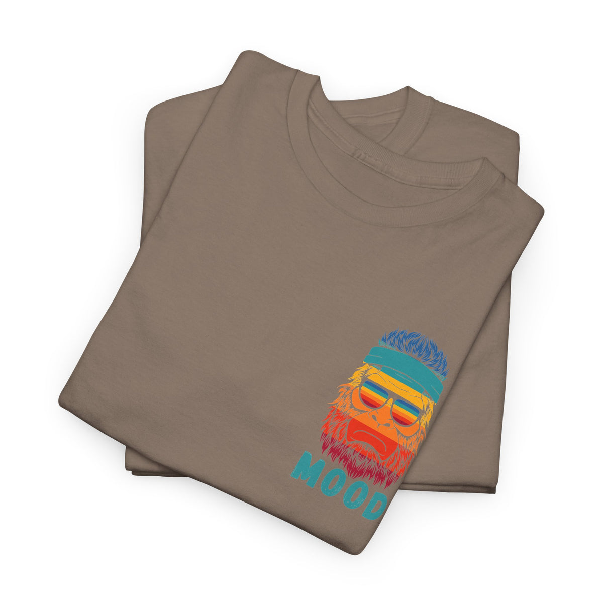 Bigfoot Mood - Pocket Placement // Retro Mood Unisex Heavy Cotton Tee - Colorful Graphic T-Shirt