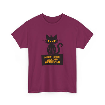 Black Cat with Sign //  Unisex Heavy Cotton Tee