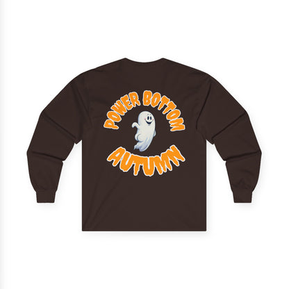Power Bottom Autumn - White Ghost // Unisex Ghostly Vibes Long Sleeve Tee