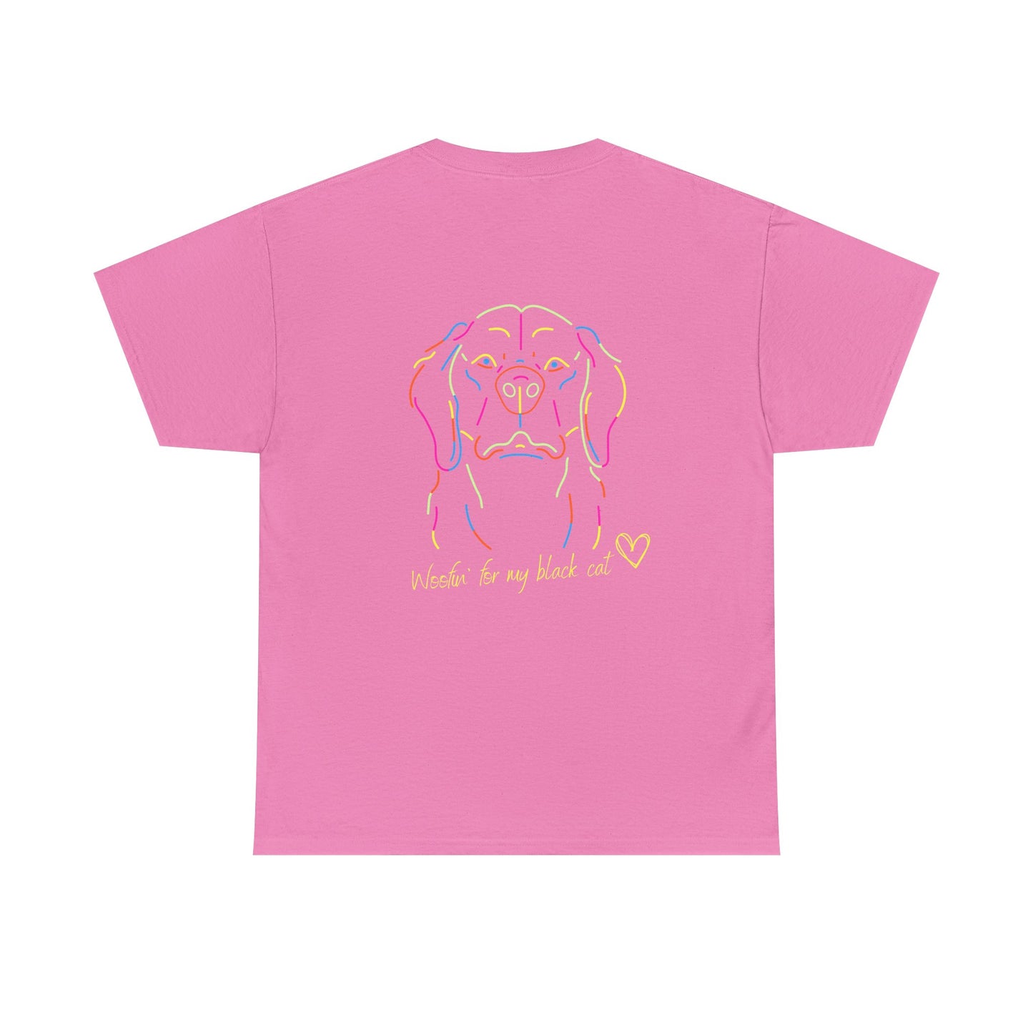 Golden Retriever Woofin' For My Black Cat // Unisex Heavy Cotton Tee - Relationship Dynamics