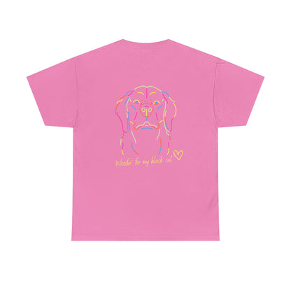 Golden Retriever Woofin' For My Black Cat // Unisex Heavy Cotton Tee - Relationship Dynamics