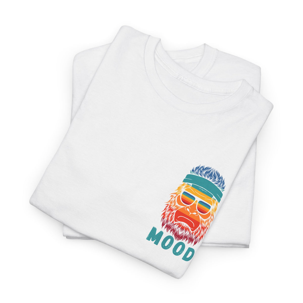 Bigfoot Mood - Pocket Placement // Retro Mood Unisex Heavy Cotton Tee - Colorful Graphic T-Shirt
