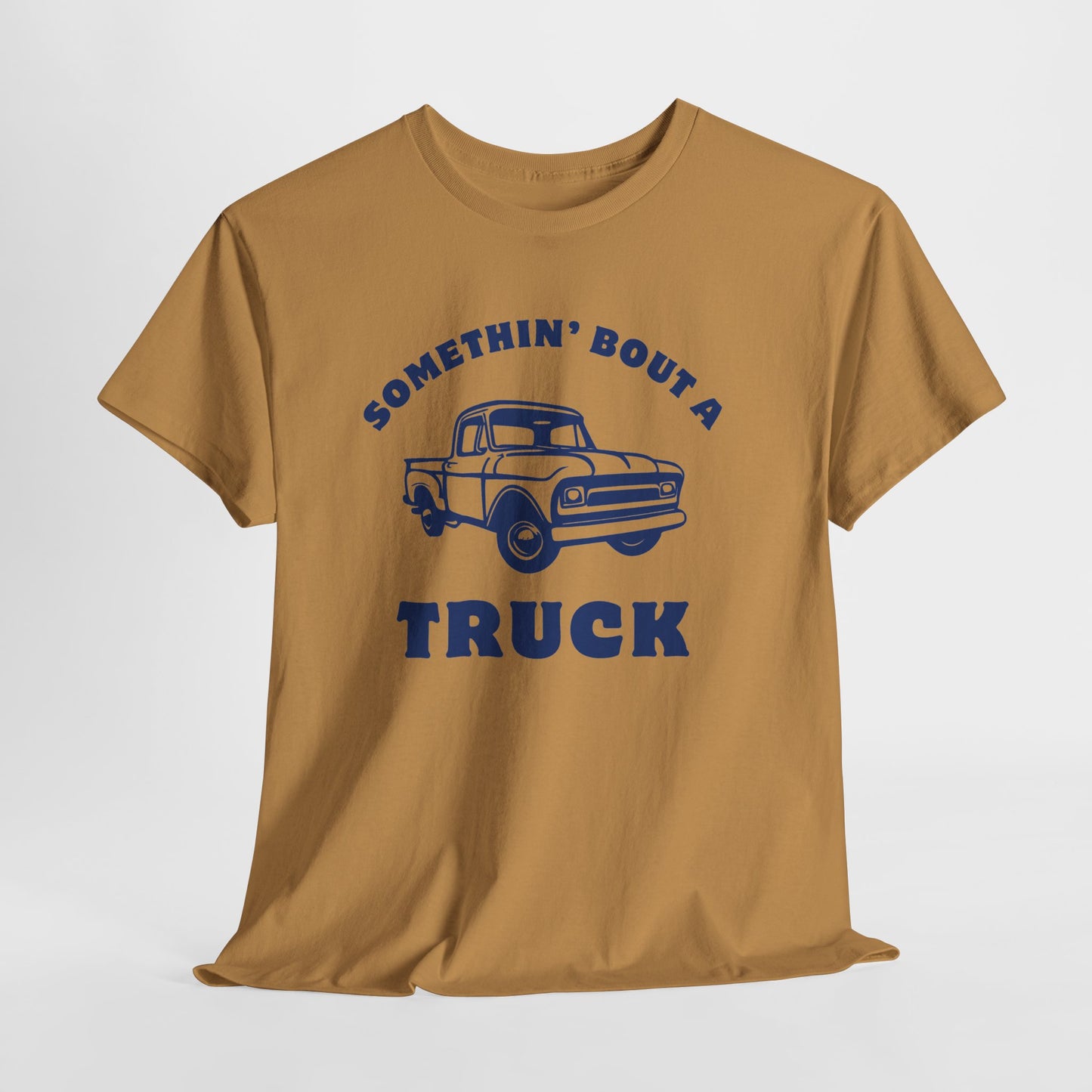 Somethin' Bout a Truck - Navy Pickup // Unisex Heavy Cotton Tee - Perfect for Truck Lovers