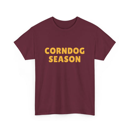 Funny Corndog Season // Unisex Heavy Cotton Tee | Perfect for Food Lovers and Festivals