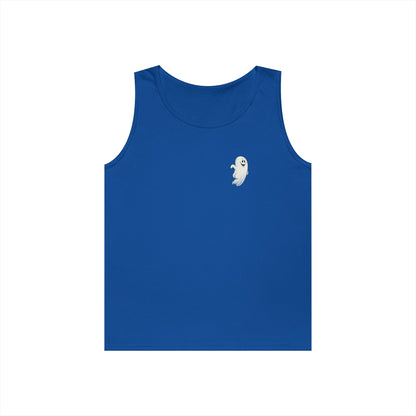 Power Bottom Autumn - White Ghost // Unisex Heavy Cotton Ghost Theme Tank Top - Fall Vibes