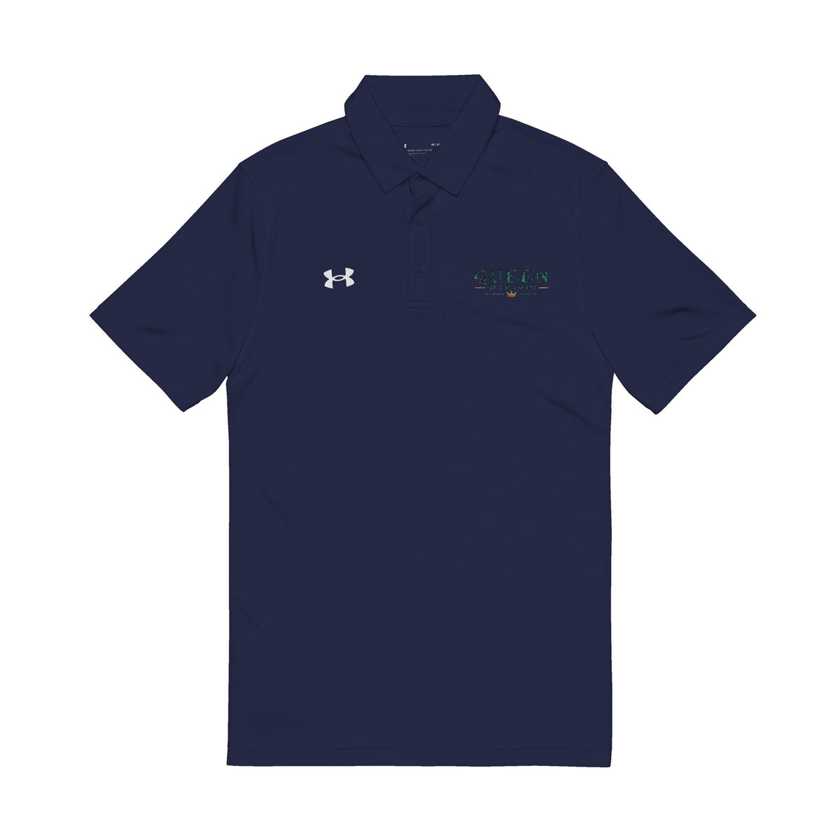 Queen of the Court-  Green Embroidered Men's Polo Shirt - Under Armour Performance Polo