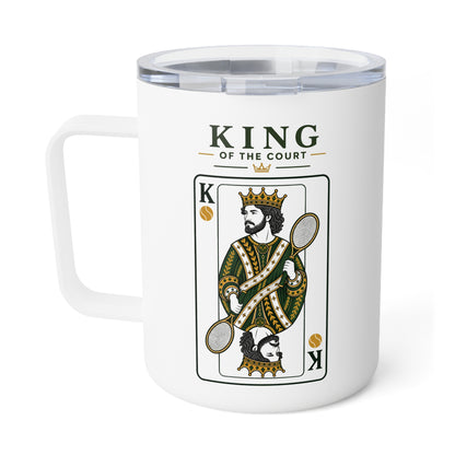 Tennis - King of the Court - Vintage Playing Card -  10oz Insulated Coffee Mug