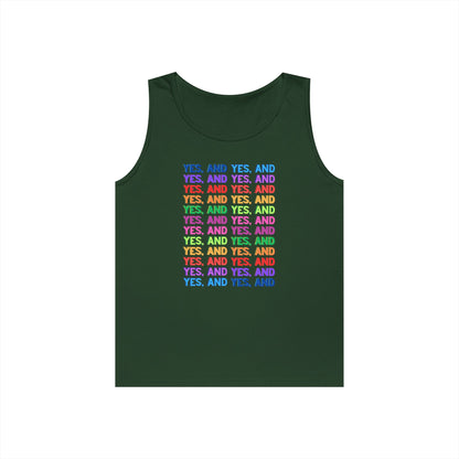 Improv, "Yes, And" // Positive Vibes Unisex Cotton Tank Top - Colorful 'YES' Design