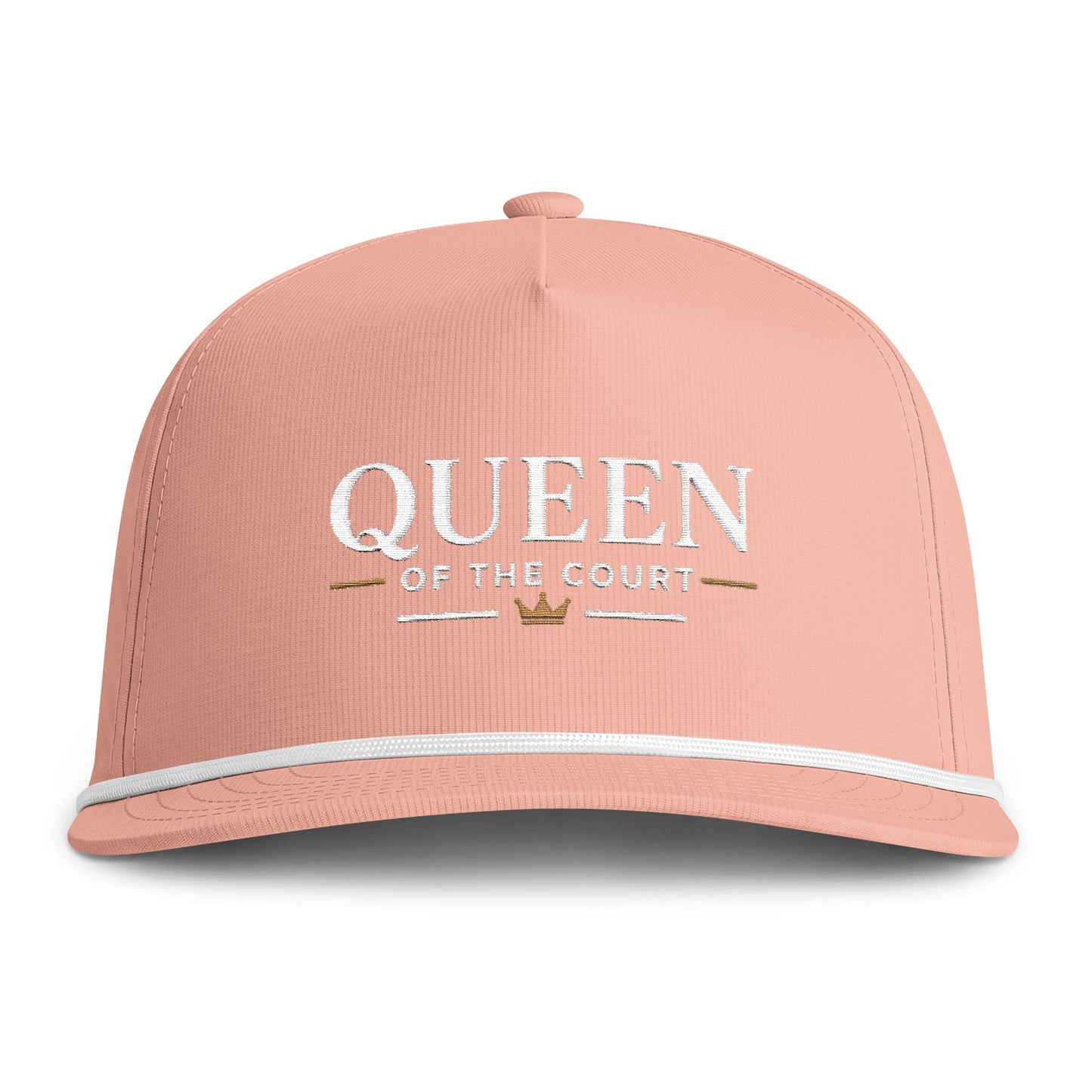 Queen of the Court Rope Cap – Cream Embroidery
