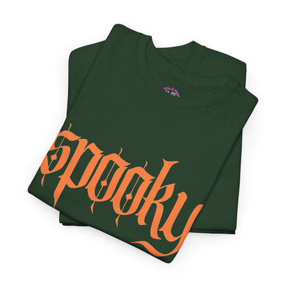 Spooky Unisex Heavy Cotton Tee, Halloween Shirt, Cute Fall T-Shirt, Casual Wear, Gift for Friends, Seasonal Apparel