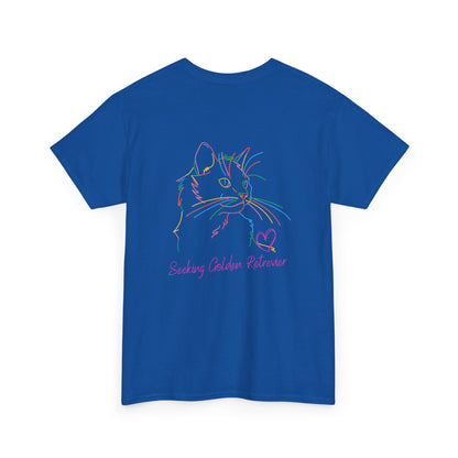 Black Cat Seeking My Golden Retriever // Unisex Heavy Cotton Tee - Relationship Dynamics