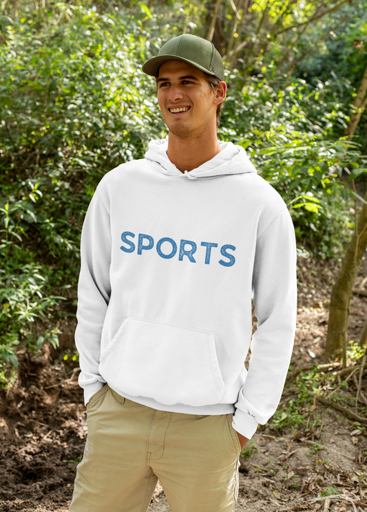 Sports // Unisex Heavy Blend™ Hooded Sweatshirt - Blue Text