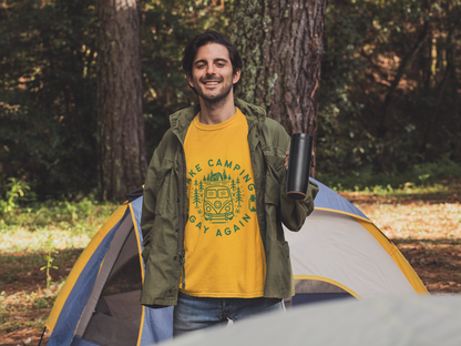 Make Camping Gay Again // Unisex Heavy Cotton Tee - Fun Outdoor Pride Shirt