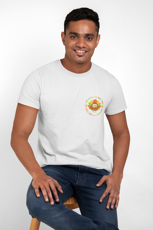 Grateful for All Y'all with Turkey // Pocket Placement // Unisex Jersey Short Sleeve Tee