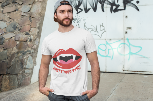 Vampire Lips Tee: Unisex Heavy Cotton Tee for Halloween, Party, Gift, Funny T-Shirt, Casual Wear, Trendy Fashion