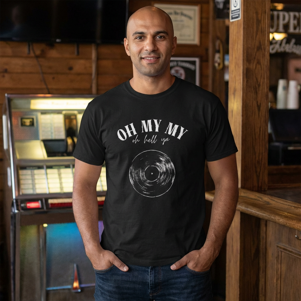 Oh My My Vintage Vinyl Graphic // Unisex Heavy Cotton Tee - Perfect for Music Lovers