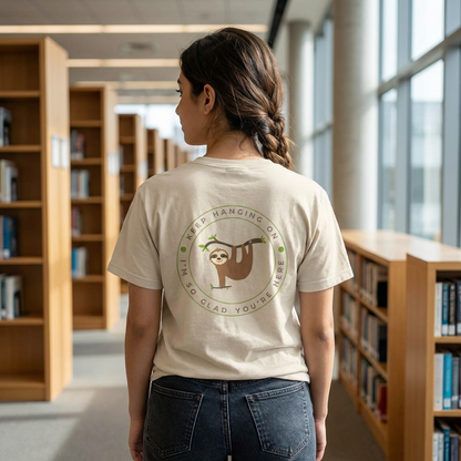 Keep Hangin' On - Sloth // Unisex Heavy Cotton Tee - Motivational