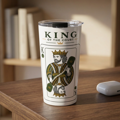 Pickleball - King of the Court - Vintage Playing Card - Tumbler - 20oz Insulated Travel Cup